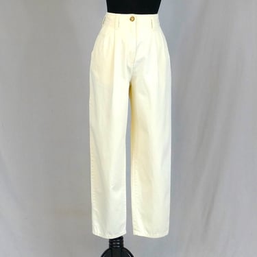 90s The Limited Chinos - 26" waist - Pleated Khakis Trousers Pants - All Cotton - Relaxed Tapered - Vintage 1990s - 27.5" inseam Petite 