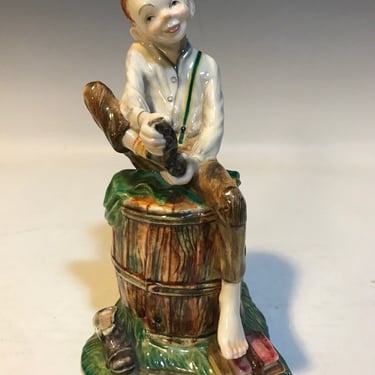 Vintage GORT Porcelain Tom Sawyer Figurine Ca.1940s-50s USA/NJ American Classics, Library decor gifts, shelf decor statues 