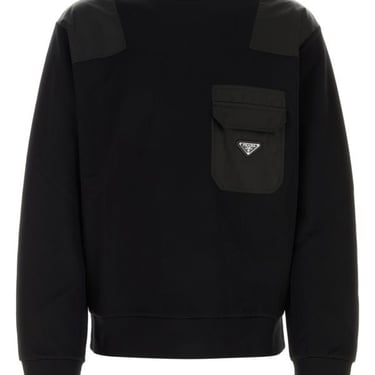 Prada Man Black Cotton Blend Sweatshirt