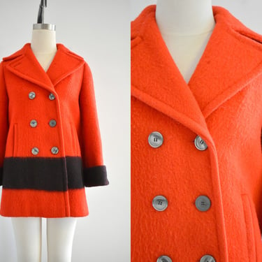 1970s Hudson's Bay Red Wool Blanket Coat 