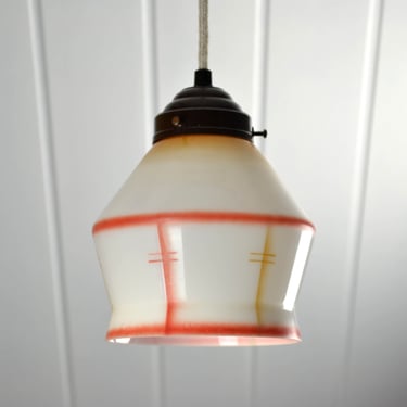 Ceiling lamp Art Deco spray decor 20s 30s design glass vintage brocante hallway ceiling light Bakelite canopy 