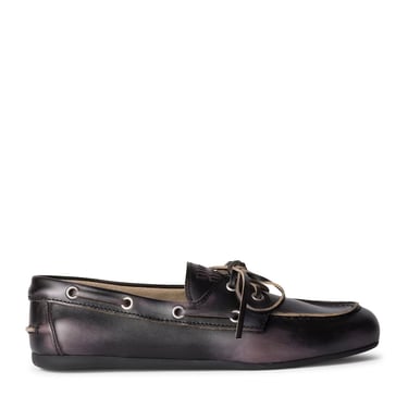 Miu Miu Women Unlined Boat Loafers In Decolored Leather