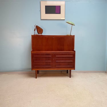 Mid Century Teak Secretaire by Sigfrid Omann for Obholm Möbelfabrik, Denmark 1960s 