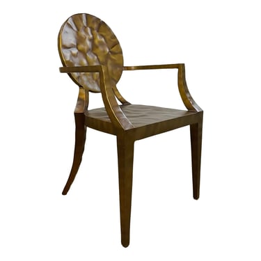 Made Goods Modern Hammered Gold Iron Metal Daphne Arm Chair