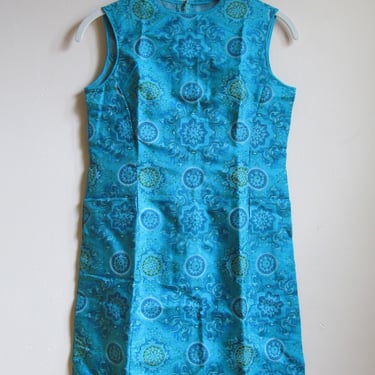 60s Mandala Print Mini Dress XS 32 Bust 30 Waist 