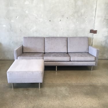 George Nelson Case Study Sofa with Ottoman in Crushed Velour Upholstery