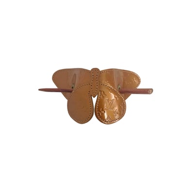 Louis Vuitton Brown Vernis Butterfly Hair Clip