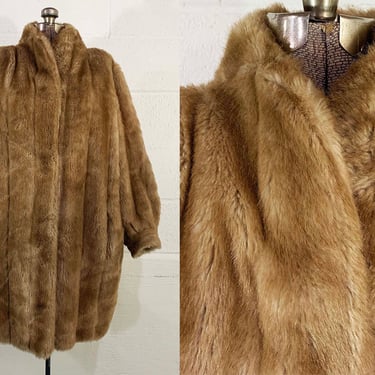 Vintage Faux Fur Coat La Maison De La Fausse Fourrure Paris France Oversized Brown Teddy Bear Winter Jacket Hipster Boho Plus 1980s XXL XL 