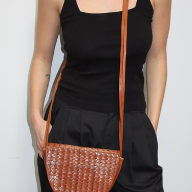 Lovely Vintage Woven Leather Crossbody Bag