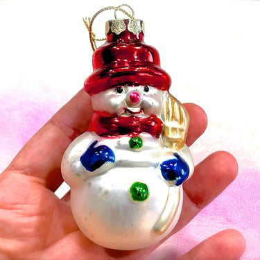 VINTAGE: Glass Christmas Tree Snowman Ornament - Thomas Pacconi Collection - Replacement - Christmas Ornament - Holiday 