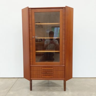 Vintage Danish Mid Century Modern Teak Corner Cabinet by P. Rimme's 