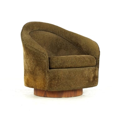 Adrian Pearsall for Craft Associates Mid Century Walnut Base Swivel Lounge Chair - mcm 