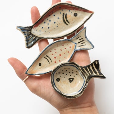 Handpainted Ceramic Fish Dish Small