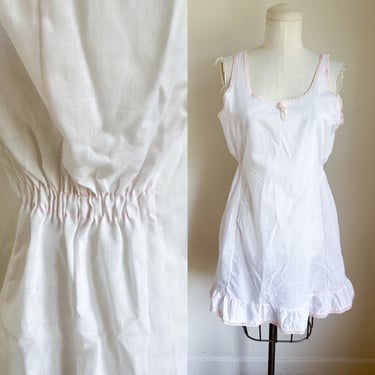 Vintage 1970s does 1920s Pale Pink Slip Dress / Nightgown // M 
