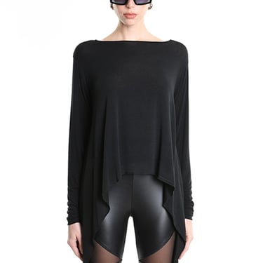 Asymmetric Long Sleeve Cashmere Blend Top