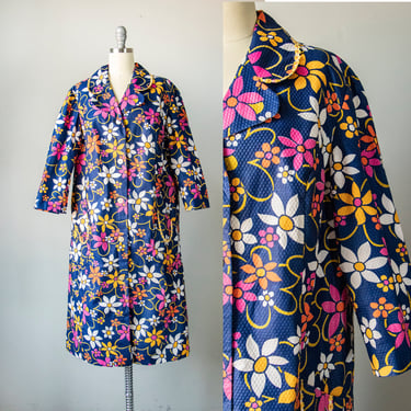 1960s Robe Loungewear Housecoat Floral M 
