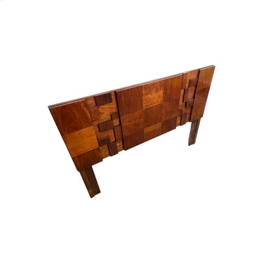 Lane "Staccato" Brutalist Mid Century Modern Mosaic Queen Headboard c. 1970s