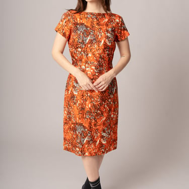 1960’s Orange Abstract Shift Dress