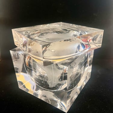Solid Lucite World Globe Ice Bucket by Alessandro Albrizzi
