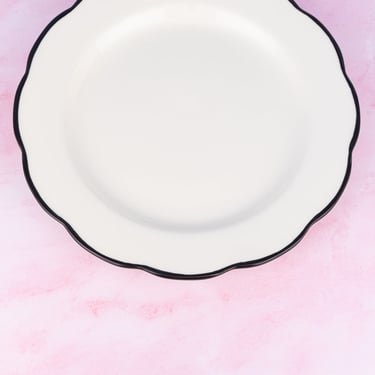 Black Band Scallop Edge Dinner Plate