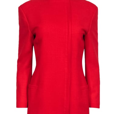 Gianni Versace - Red Asymmetric Zip Front Blazer Jacket Sz 4
