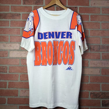 Vintage 90s DSWT Apex One NFL Denver Broncos Football ORIGINAL Sports Tee - Large 