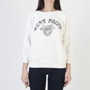 Champion Running Man Sweatshirt, West Point Military College, White Cotton Reverse Weave 