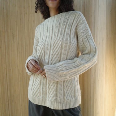 Hand knit cotton sweater