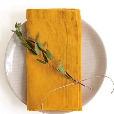 Linen Napkins Set of 2 | Mustard