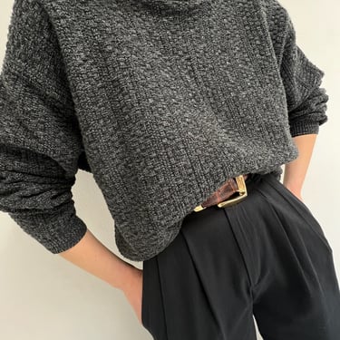 90s Bill Deep Charcoal Patterned Sweater