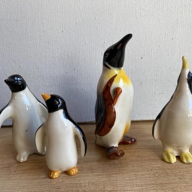 Vintage Penguin Figurine Beswick, England, Mismatched Set, 3 Unmarked Penguin Figurines 