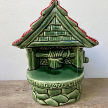 Vintage USA Pottery Wishing Well Planter, Best Wishes, New Home, Going Away Gift, Vase Planter, Flower Arrangements, Ikebana, Possible McCoy 