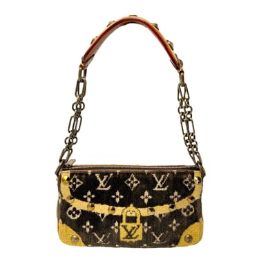 Louis Vuitton Brown Velour Logo Shoulder Bag