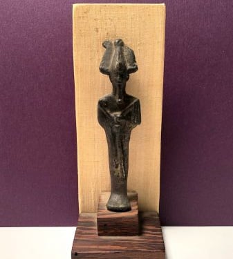 Old Museum Display Egyptian Bronze Osiris Statue 600 BC Tomb Statue