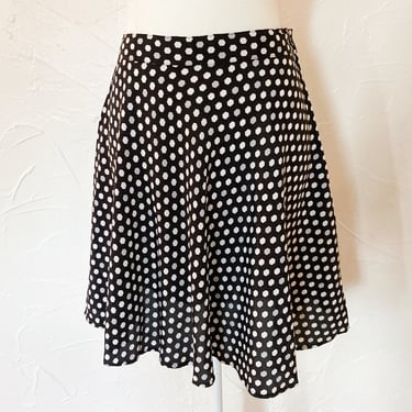 90s Black White Gray Honeycomb Geometric Skater Skirt | Medium 28