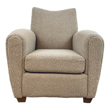 Modern Latte Faux Shearling Teddy Club Chair