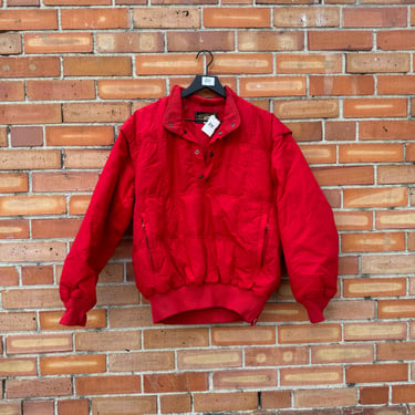 vintage 80s red Eddie Bauer goose down puffer jacket / m medium 