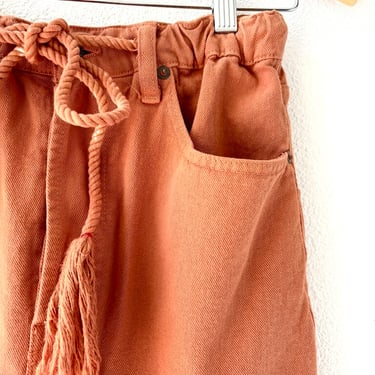 Dr. Collector Hollywood burnt orange drawstring flared pants sz XS
