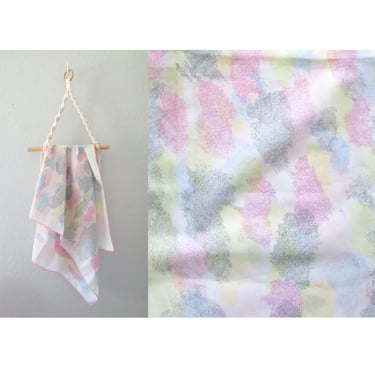 Vintage Scarf Pastel Abstract Print Retro Made in Japan Square Hair Head Scarf 