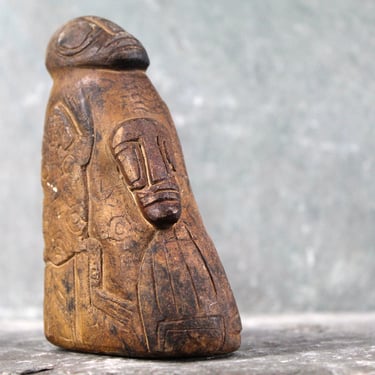 Primitive Mother and Child Sculpture | African Folk Art Mother and Child Carving | Primitive Madonna and Child Sculpture 