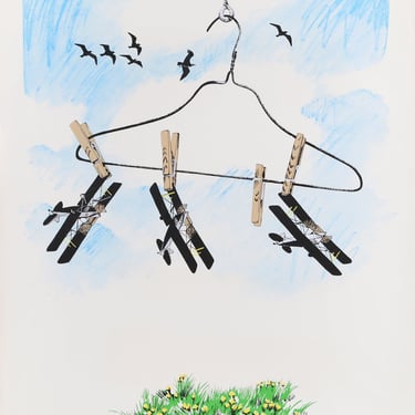 Joyce Arons, Airplane Hanger, Lithograph, signed and numbered in pencil 