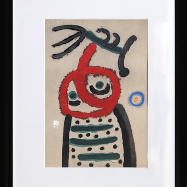 Joan Miro (After), Cartones 22: Femme et Oiseau, Lithograph 
