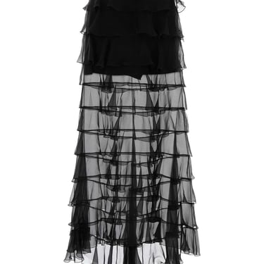 Valentino Garavani Women Black Chiffon Skirt