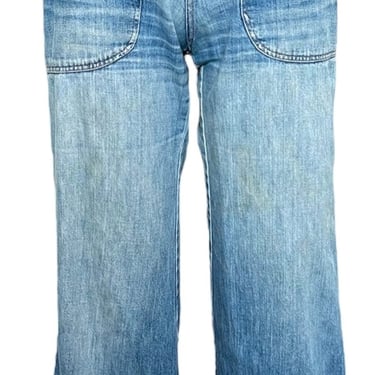 1970s Big Yank Double Zipper Well Faded Bell Bottom Jeans