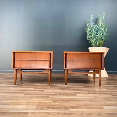 Pair of Mid-Century Modern Walnut Night Stands by Dixie, c.1960’s 
