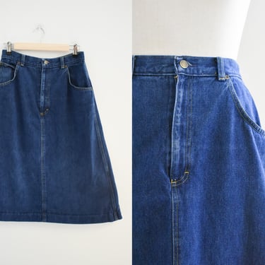 1980s Dark Wash Denim Skirt 