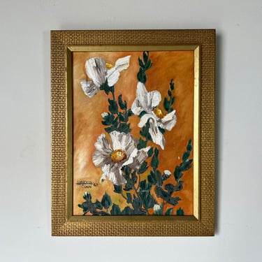 1960's Harvin Cohn Still Life Flower Oil Painting, Framed 