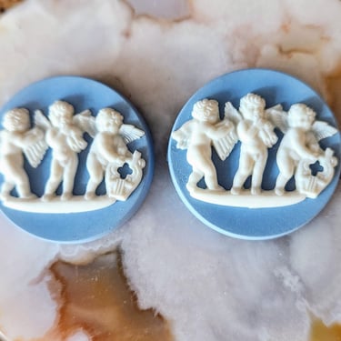 Vintage Wedgwood Cabochons~3 Cherubs 