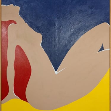 Dominic Pangborn Untitled Primary Color Wesselmann Style Nude Painting on Board 