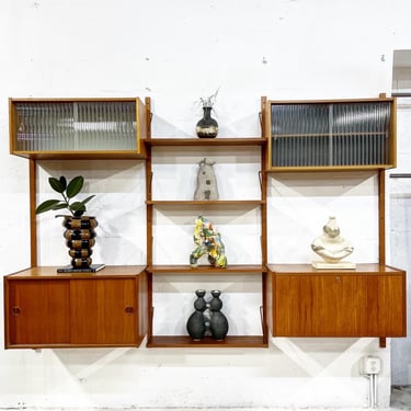 Danish Mid Century Modern Wall Unit or Shelf System Bookcase 